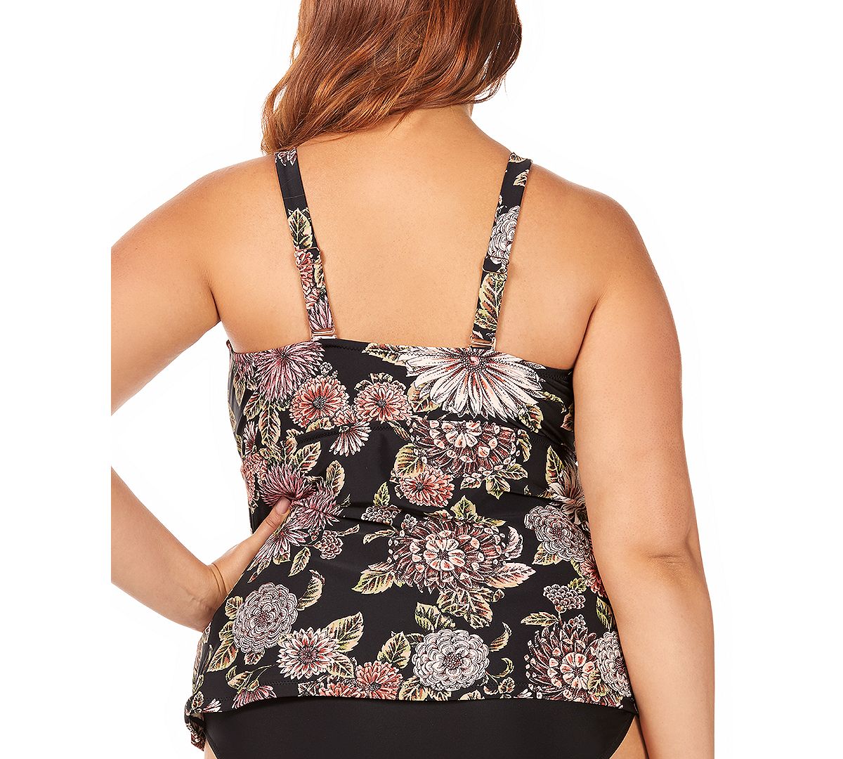 Raisins Curve Trendy Plus Juniors' Wild Romance Printed Atlantic Tankini Top Multi