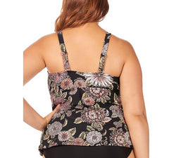 Raisins Curve Trendy Plus Juniors' Wild Romance Printed Atlantic Tankini Top Multi thumbnail 2