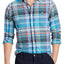 Ralph Lauren Cerulean Blue/Yellow Big/Tall Classic Fit Plaid Cotton Oxford Shirt