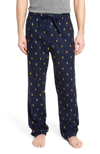 Ralph Lauren Men's Brushed Flannel Pajama Pants, Size Large - Blue Navy