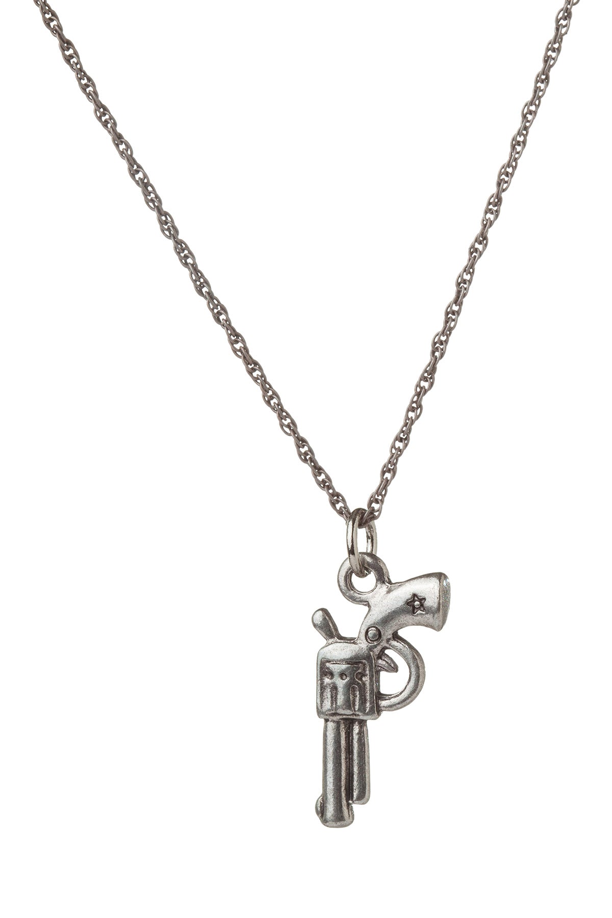 Rave Silver Gun Necklace