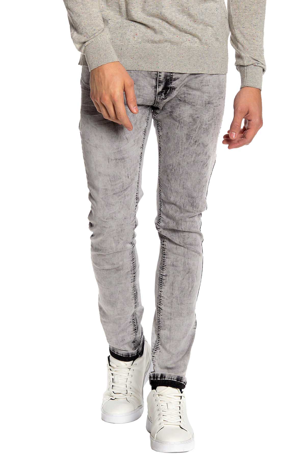Recess Jeans Light Grey Solid Stretch Slim Jean