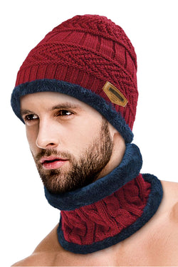 Red Ultra-Soft 2Pc Fleece-Lined Beanie/Neck Warmer thumbnail 1