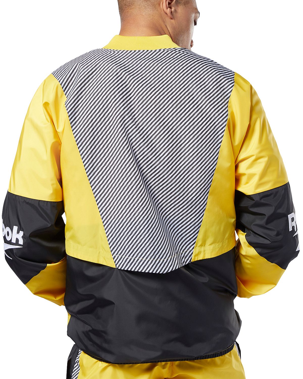 Reebok Cl V Color-block Track Jacket Toxic Yellow