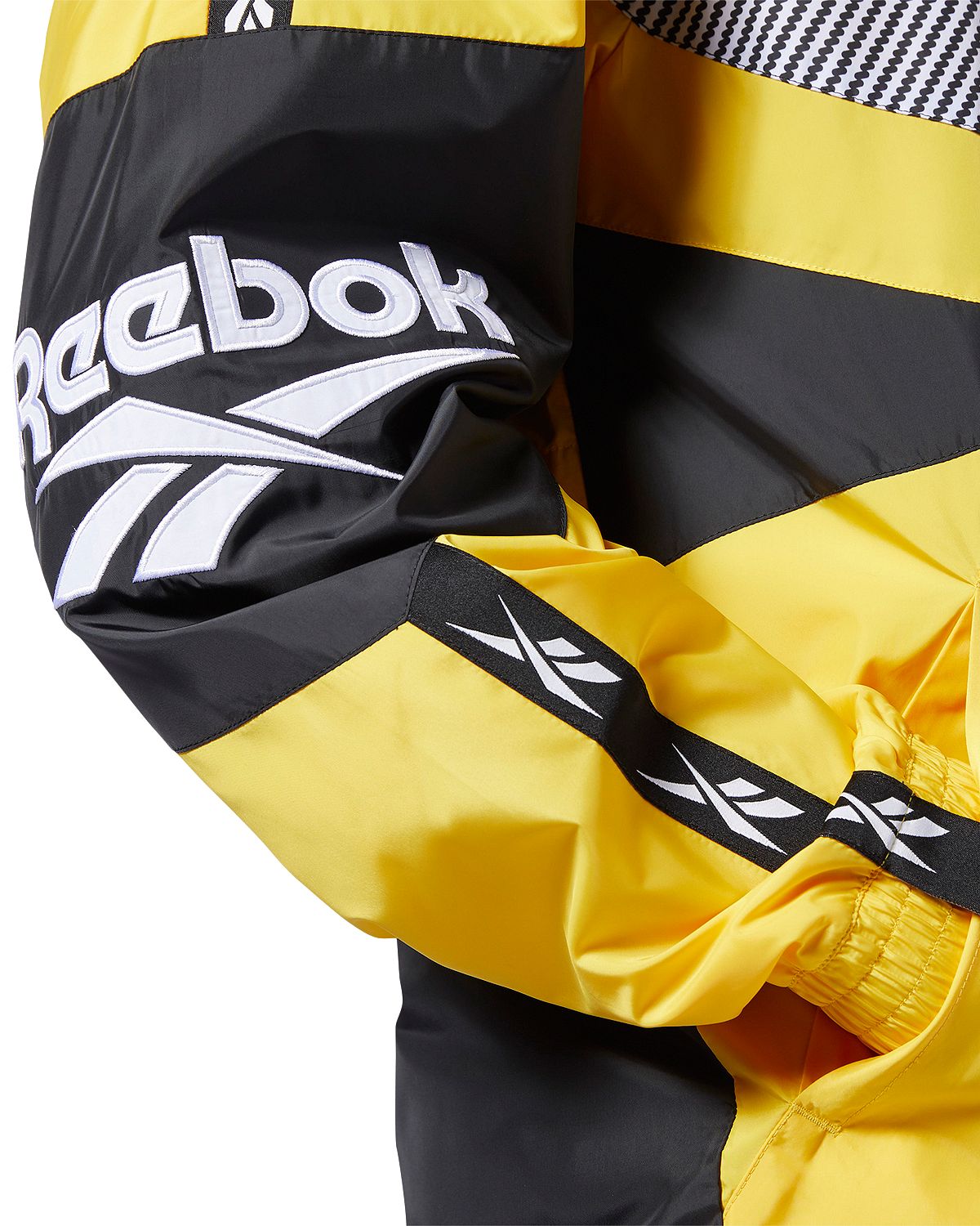 Reebok Cl V Color-block Track Jacket Toxic Yellow