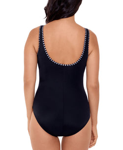 Reebok Our Zips Are Sealed Zipper One-piece Swimsuit Black thumbnail 2