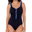 Reebok Reflecting Rebel Zipper One-piece Swimsuit Black/Blue