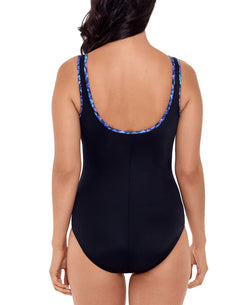 Reebok Reflecting Rebel Zipper One-piece Swimsuit Black/Blue thumbnail 2