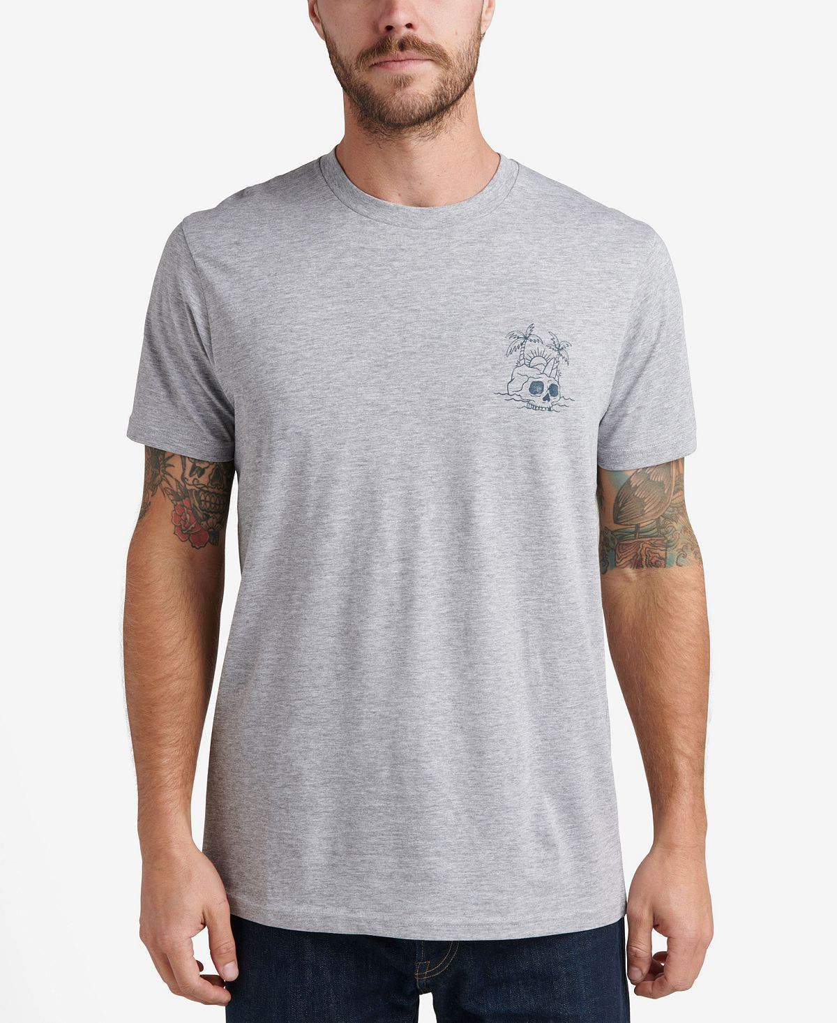 Reef Tour Short Sleeve Tie Dye Graphic T-shirt Gray Heather
