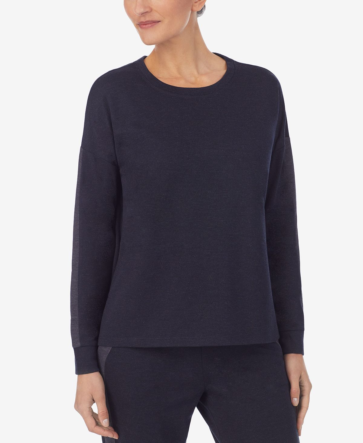 Refinery29 Colorblocked Pullover Pajama Top Black