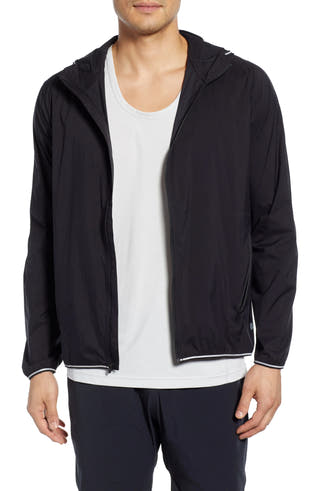 Reigning Champ Men's Water Resistant Hooded Track Jacket Black