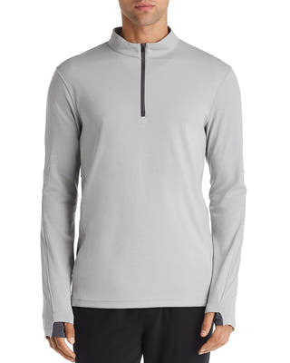 Reigning Champ Trial Long-sleeve Quarter-zip Tee Heather Gray