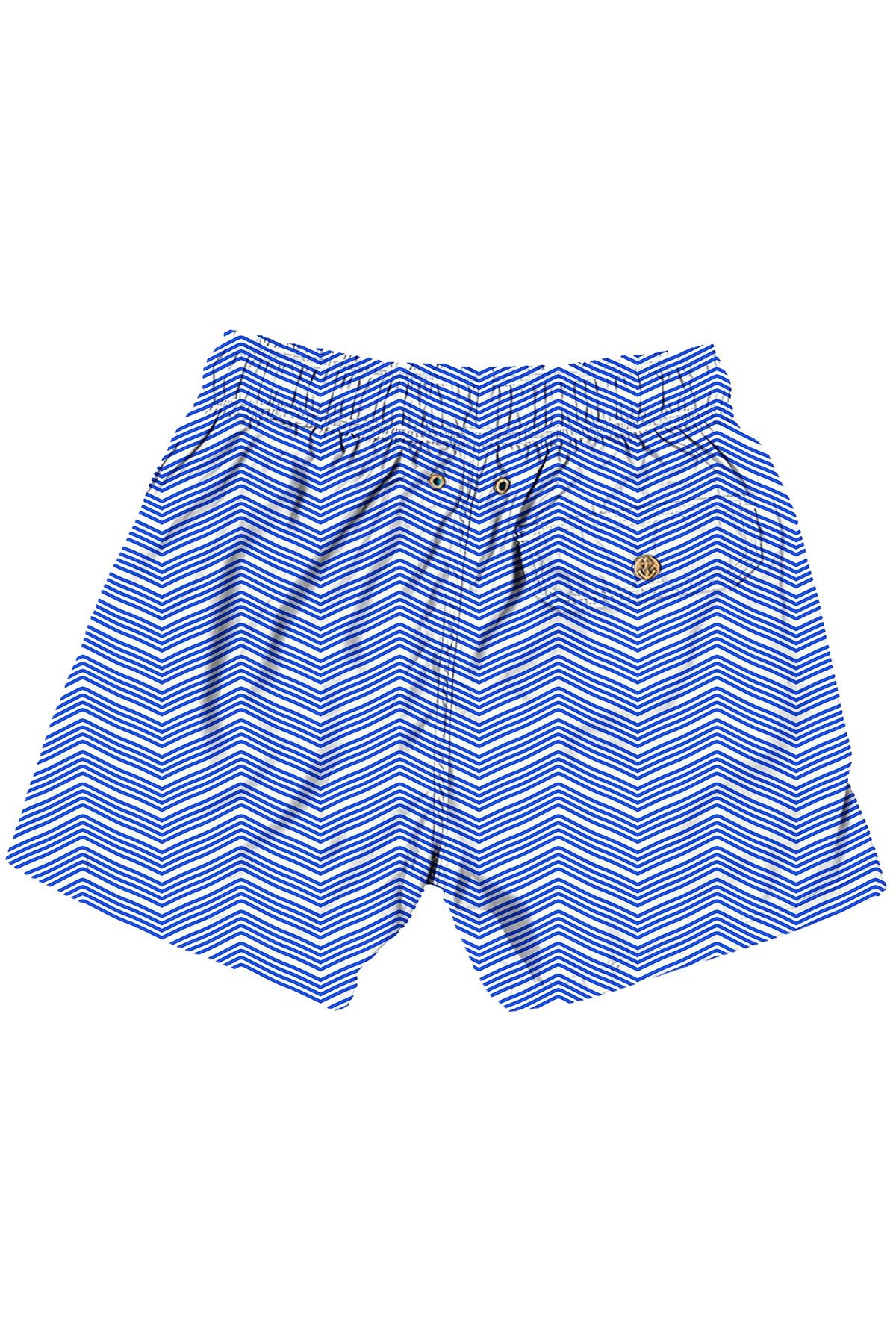 Retromarine Groovy Lines Swim Short in Royal