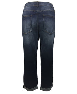 Rewash Juniors' Ripped Boyfriend Jeans Indigo Carbon thumbnail 2