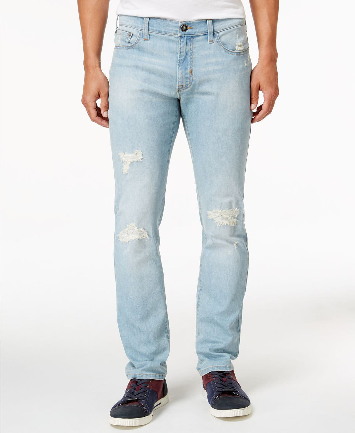 Ring Of Fire Slim Fit Stretch Ripped Cayenne Skyler Jeans in Blue