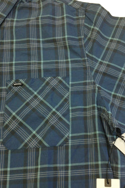 Rip Curl Navy Short-Sleeve Plaid Button-Down Shirt thumbnail 2