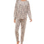 Roudelain Fuzzy Luxe Lounge Set Zodiac Leopard Crystal Gray