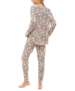 Roudelain Fuzzy Luxe Lounge Set Zodiac Leopard Crystal Gray thumbnail 3