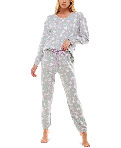Roudelain Printed Brushed Butter Pajama Set Star Bright Sta