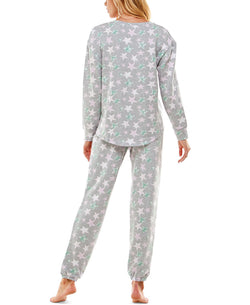 Roudelain Printed Brushed Butter Pajama Set Star Bright Sta thumbnail 3