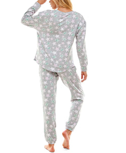 Roudelain Printed Brushed Butter Pajama Set Star Bright Sta thumbnail 4