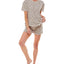 Roudelain Printed T-shirt & Shorts Pajamas Set Disco Leopard C