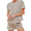 Roudelain Printed T-shirt & Shorts Pajamas Set Disco Leopard C