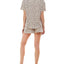 Roudelain Printed T-shirt & Shorts Pajamas Set Disco Leopard C
