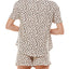 Roudelain Printed T-shirt & Shorts Pajamas Set Disco Leopard C
