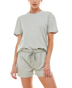 Roudelain Printed T-shirt & Shorts Pajamas Set True Stripe Lil thumbnail 1