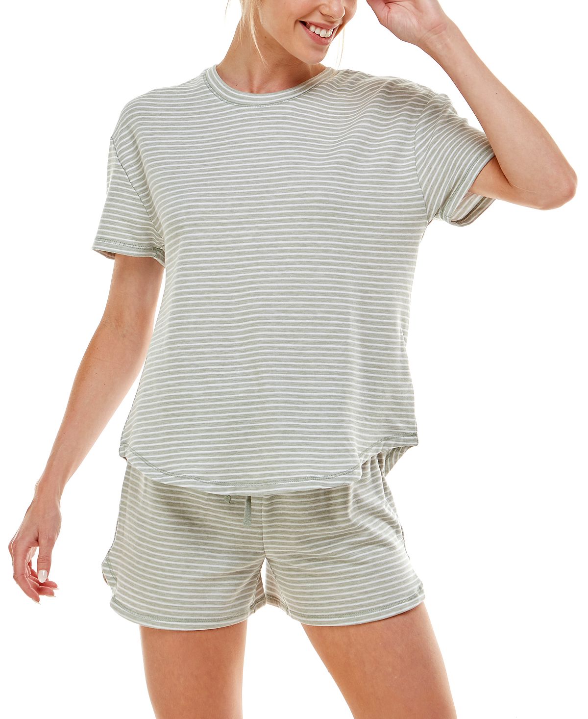 Roudelain Printed T-shirt & Shorts Pajamas Set True Stripe Lil