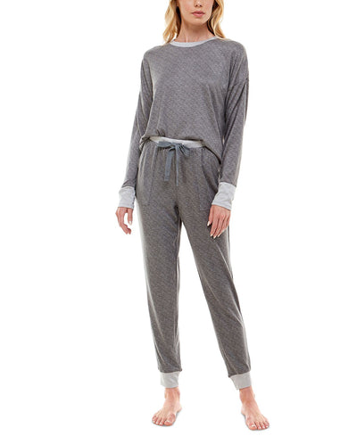 Roudelain Whisper Luxe Drop Shoulder & Jogger Set Space Dye Grey Flannel/soft Silver