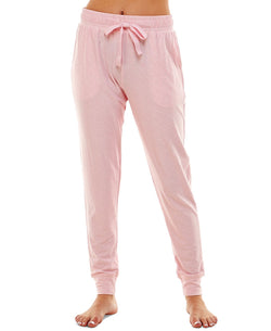 Roudelain Wo Ultra-soft Jogger Pajama Bottoms Set Of 2 Space Dye Cameo Pink/girly Leopard thumbnail 3