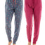 Roudelain Wo Ultra-soft Jogger Pajama Bottoms Set Of 2 Spacedye Raspberry Radiance/kis & Tell Vintage Indigo