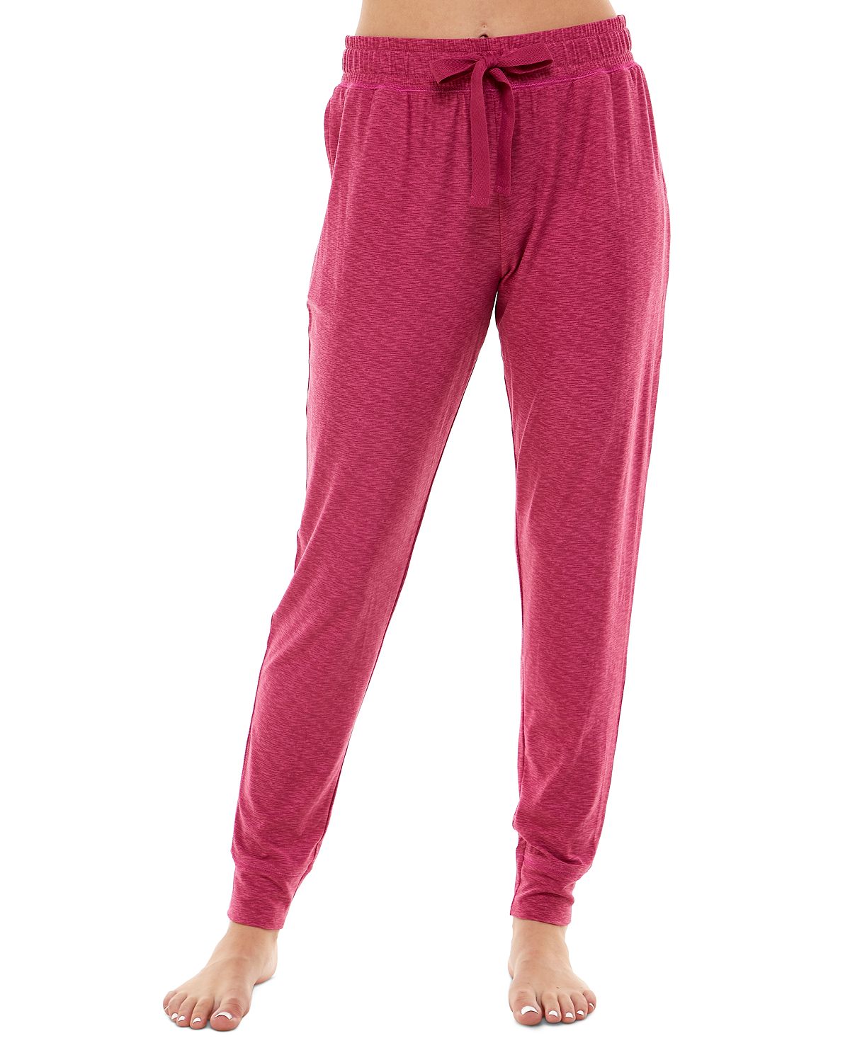 Roudelain Wo Ultra-soft Jogger Pajama Bottoms Set Of 2 Spacedye Raspberry Radiance/kis & Tell Vintage Indigo