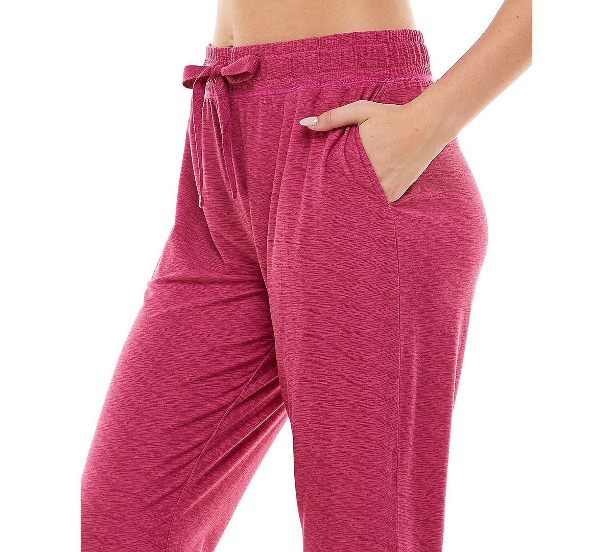 Roudelain Wo Ultra-soft Jogger Pajama Bottoms Set Of 2 Spacedye Raspberry Radiance/kis & Tell Vintage Indigo