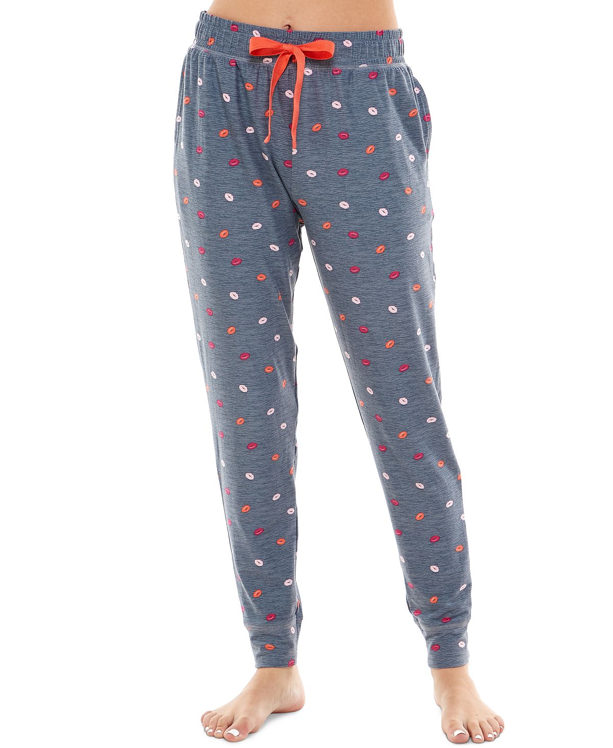 Roudelain Wo Ultra-soft Jogger Pajama Bottoms Set Of 2 Spacedye Raspberry Radiance/kis & Tell Vintage Indigo