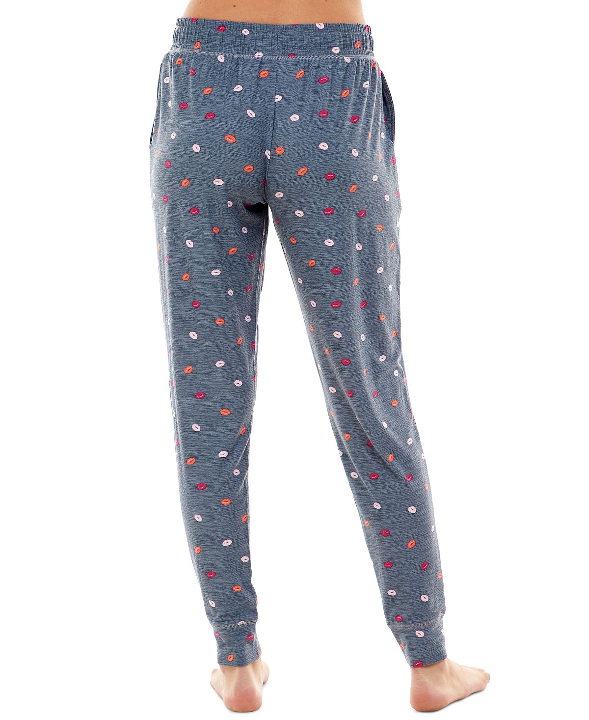 Roudelain Wo Ultra-soft Jogger Pajama Bottoms Set Of 2 Spacedye Raspberry Radiance/kis & Tell Vintage Indigo