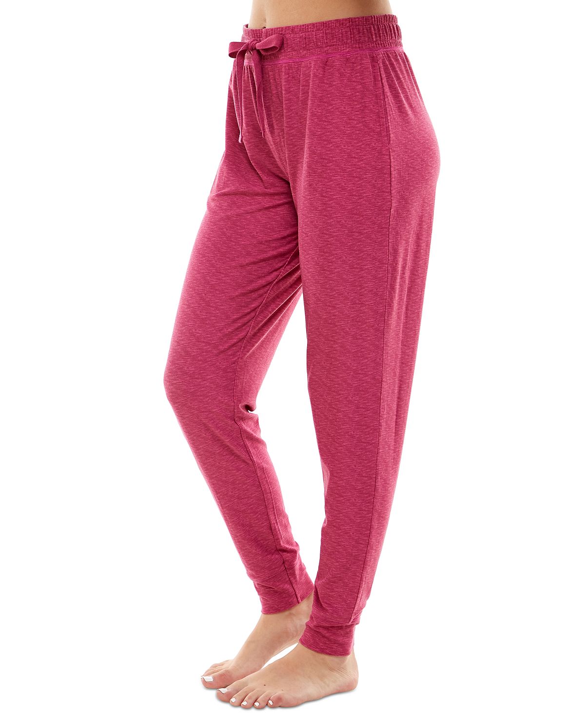 Roudelain Wo Ultra-soft Jogger Pajama Bottoms Set Of 2 Spacedye Raspberry Radiance/kis & Tell Vintage Indigo