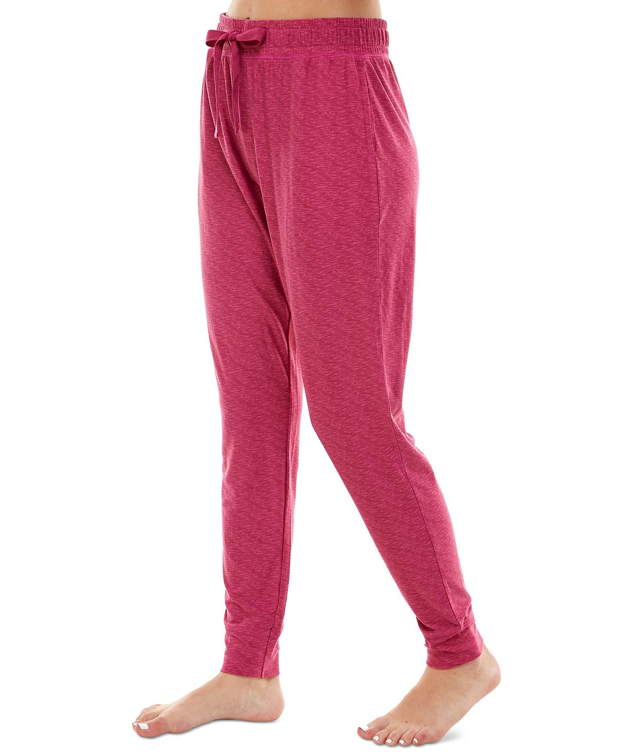 Roudelain Wo Ultra-soft Jogger Pajama Bottoms Set Of 2 Spacedye Raspberry Radiance/kis & Tell Vintage Indigo