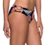 Roxy Anthracite Mexican-Rose Reversible Lace-Up 70's Bikini Bottom