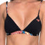 Roxy Black Anthracite Mexican-Roses Reversible Fixed Tri Bikini Top