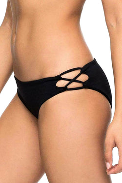 Roxy Black Softly-Love Lace-Up Bikini Bottom thumbnail 3