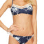 Roxy Blue Cadaques Flower Crochet-Trim Hippy-Hour Athletic Bikini Top