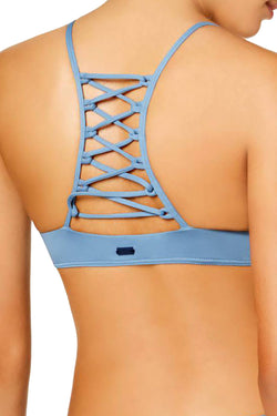 Roxy Blue-Shadow Softly-Love Athletic Bikini Top thumbnail 4