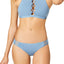 Roxy Blue-Shadow Softly-Love Lattice-Front Crop Top
