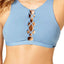 Roxy Blue-Shadow Softly-Love Lattice-Front Crop Top