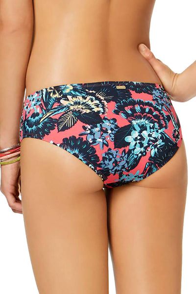 Roxy Coral-Pink Salty Floral-Print Cheeky Shorty Bottom
