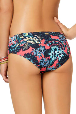 Roxy Coral-Pink Salty Floral-Print Cheeky Shorty Bottom thumbnail 2