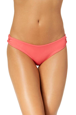 Roxy Coral-Pink Strappy Cheeky 70's Bikini Bottom thumbnail 1
